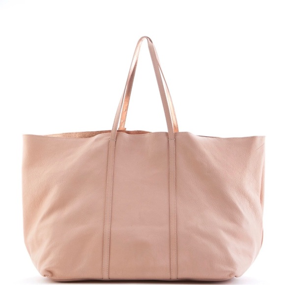 Jimmy Choo Blush Pink Calf Leather Shopper Tote Bag - Picture 2 of 6